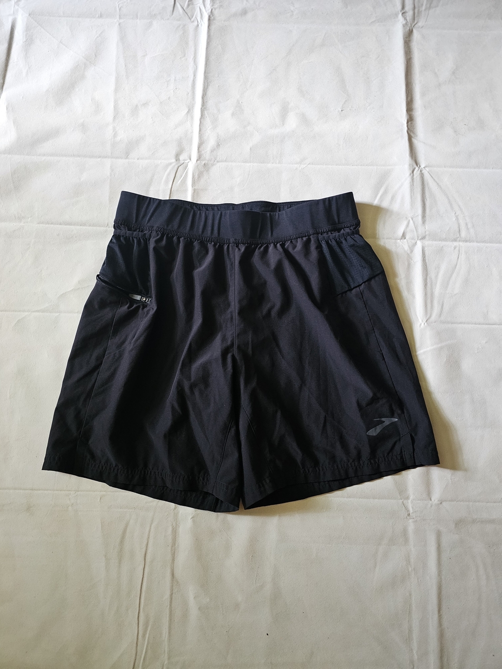 Brooks Black Women's Run Shorts with Zip Pocket